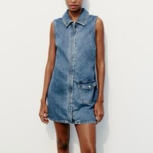 Zara Denim Fitted TRF Mini Dress